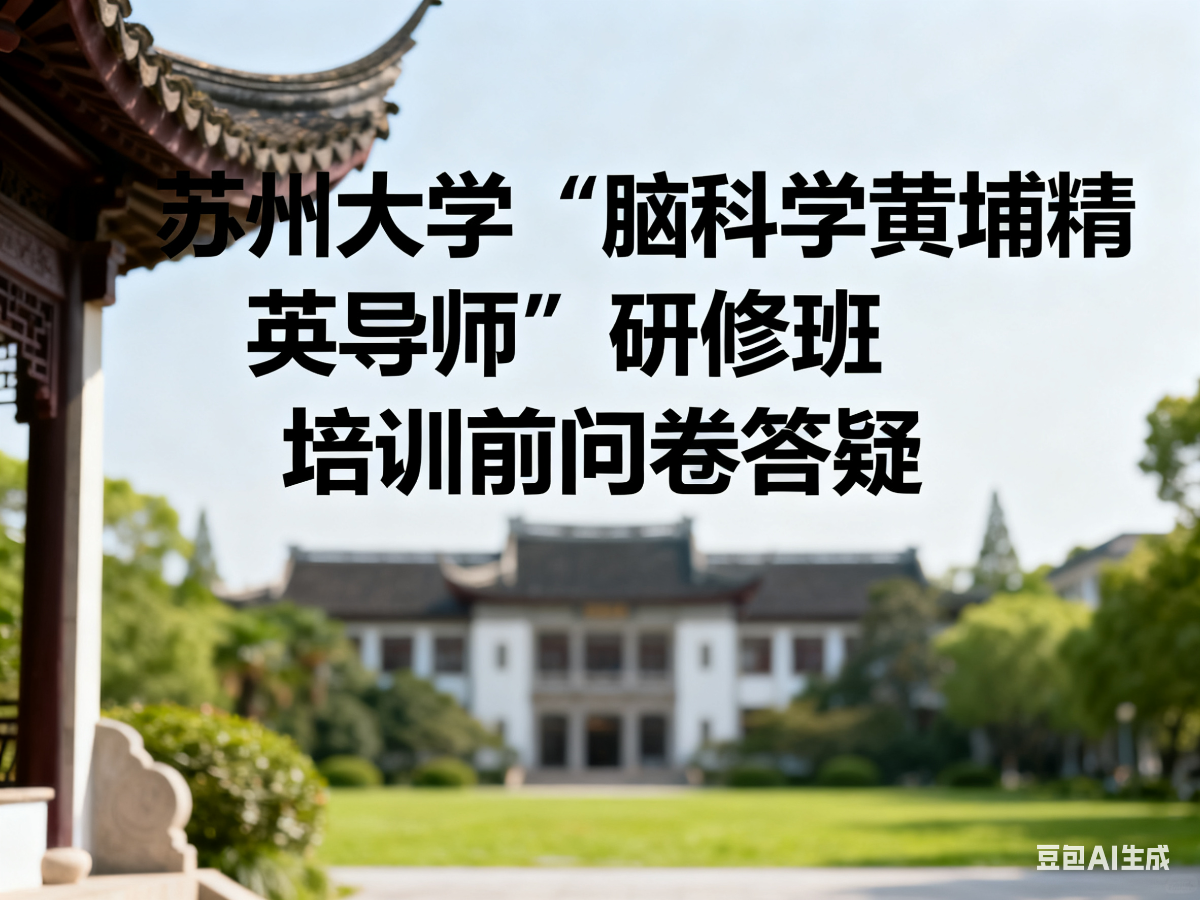 苏州大学首期“脑科学黄埔精英导师”研修班培训前问卷答疑